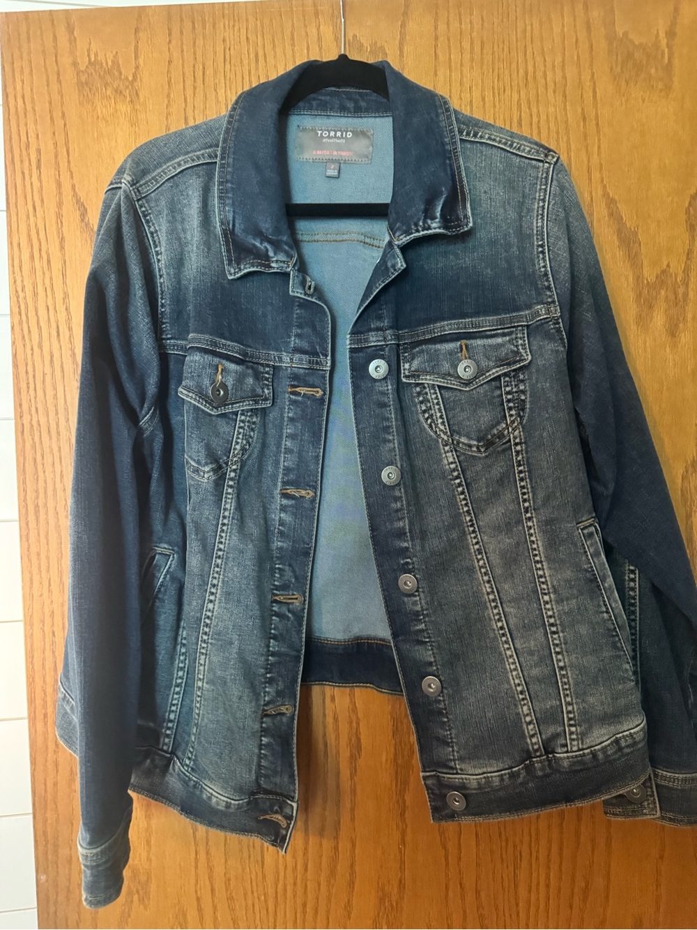 torrid Faded Dark Blue Denim Jacket